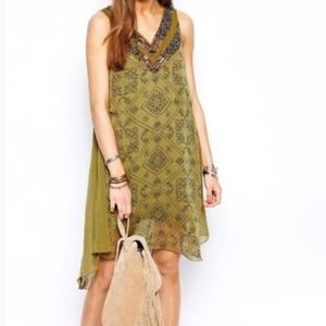 Free People: Embellished Olive Tunic